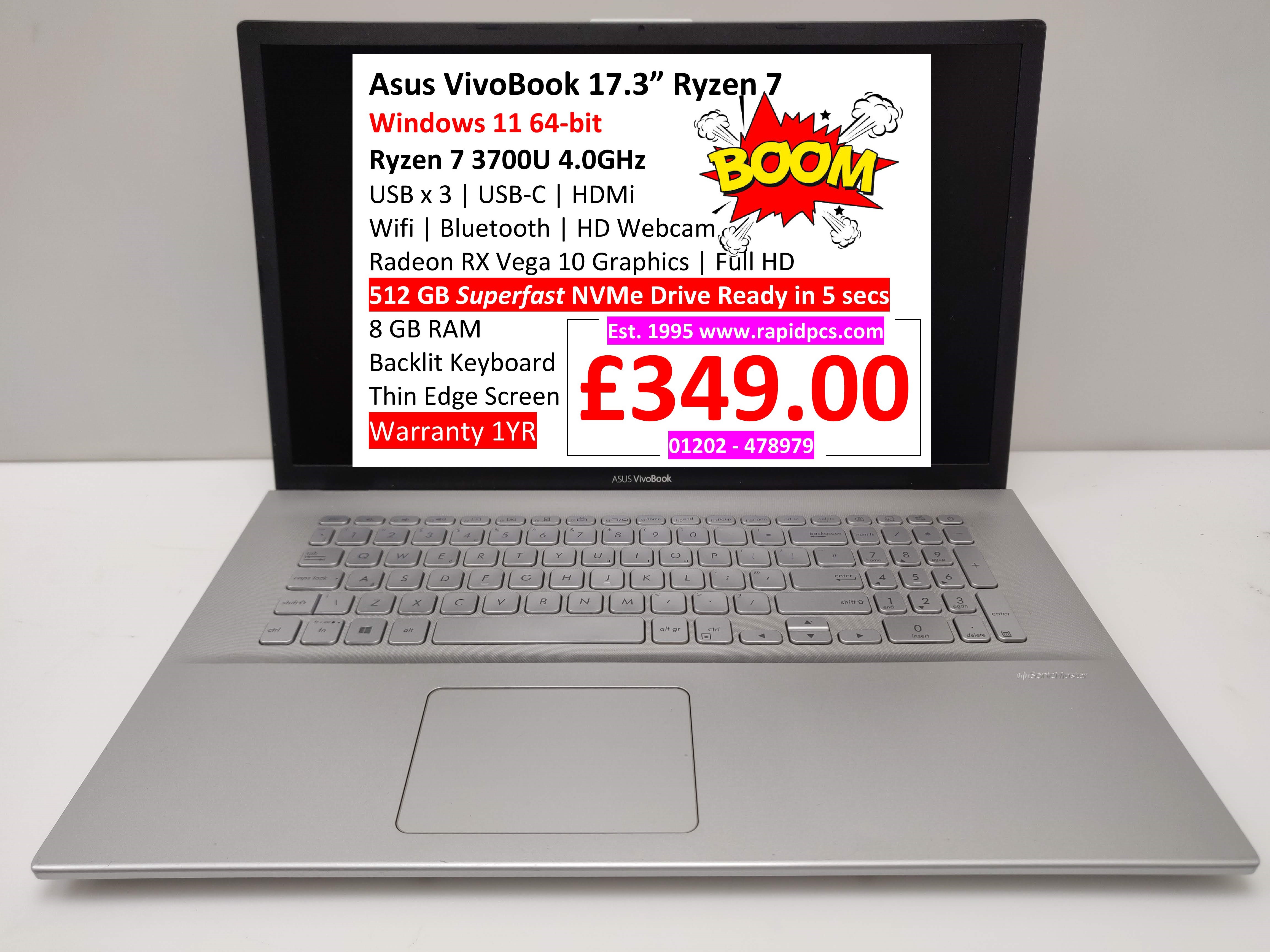 Asus vivobook 17 discount ryzen 7 3700u